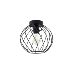 Plafón Lindby Danika, Ø 25 cm, negro, metal