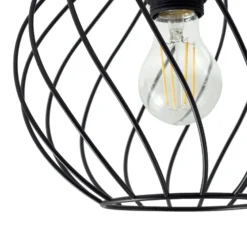 Plafón Lindby Danika, Ø 25 cm, negro, metal