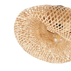 Plafón Lindby Eleane, bambú, natural, Ø 50 cm