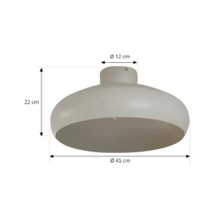 Plafón Lindby Elover, beige, Ø 45 cm, hierro