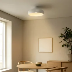 Plafón Lindby Elover, beige, Ø 45 cm, hierro
