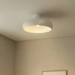 Plafón Lindby Elover, beige, Ø 45 cm, hierro