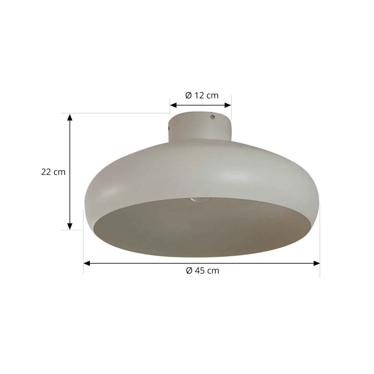 Plafón Lindby Elover, beige, Ø 45 cm, hierro