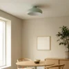 Plafón Lindby Elover, verde claro, Ø 45 cm, hierro