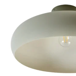 Plafón Lindby Elover, verde claro, Ø 45 cm, hierro