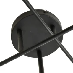 Plafón Lindby Estar, negro, de metal, 6 luces, Ø 56 cm