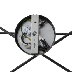 Plafón Lindby Estar, negro, de metal, 6 luces, Ø 56 cm