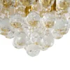 Plafón Lindby Gillion, 4 luces, dorada, cristal, Ø 35 cm