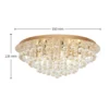 Plafón Lindby Gillion, 8 luces, dorado, cristal, Ø 55cm