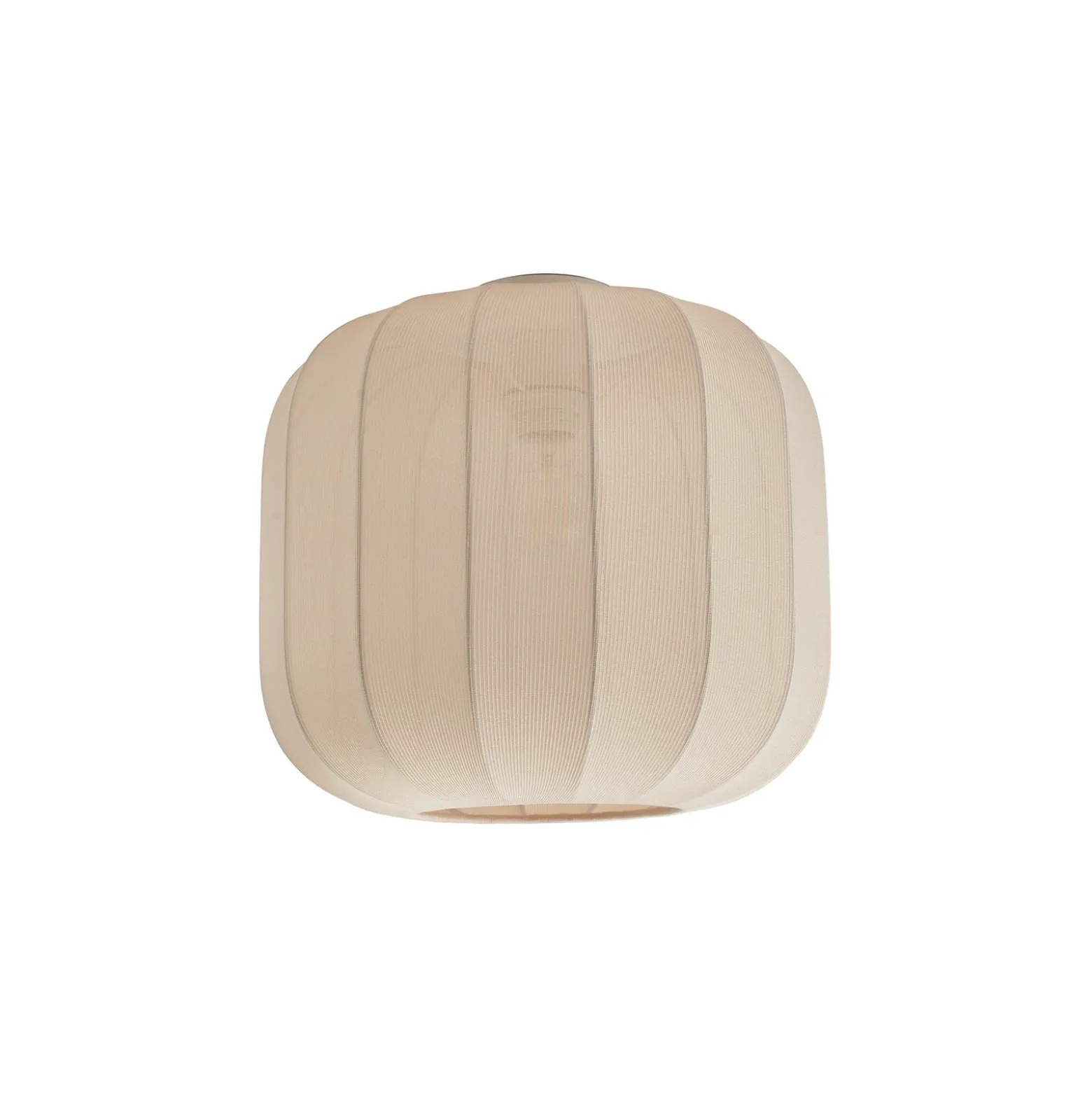 Plafón Lindby Helin, beige, tela, Ø 35 cm