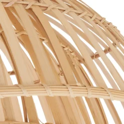 Plafón Lindby Ilajus, Ø 62 cm, bambú natural