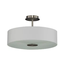 Plafón Lindby Josia, blanco, tela, Ø 47 cm, E27