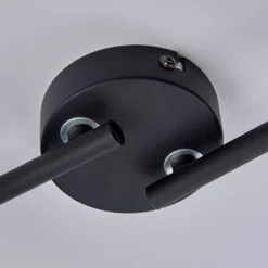 Plafón Lindby Julin, 85 cm, 4 luces, negro-dorado