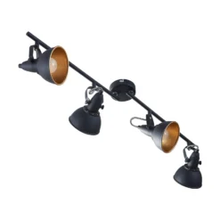 Plafón Lindby Julin, 85 cm, 4 luces, negro-dorado