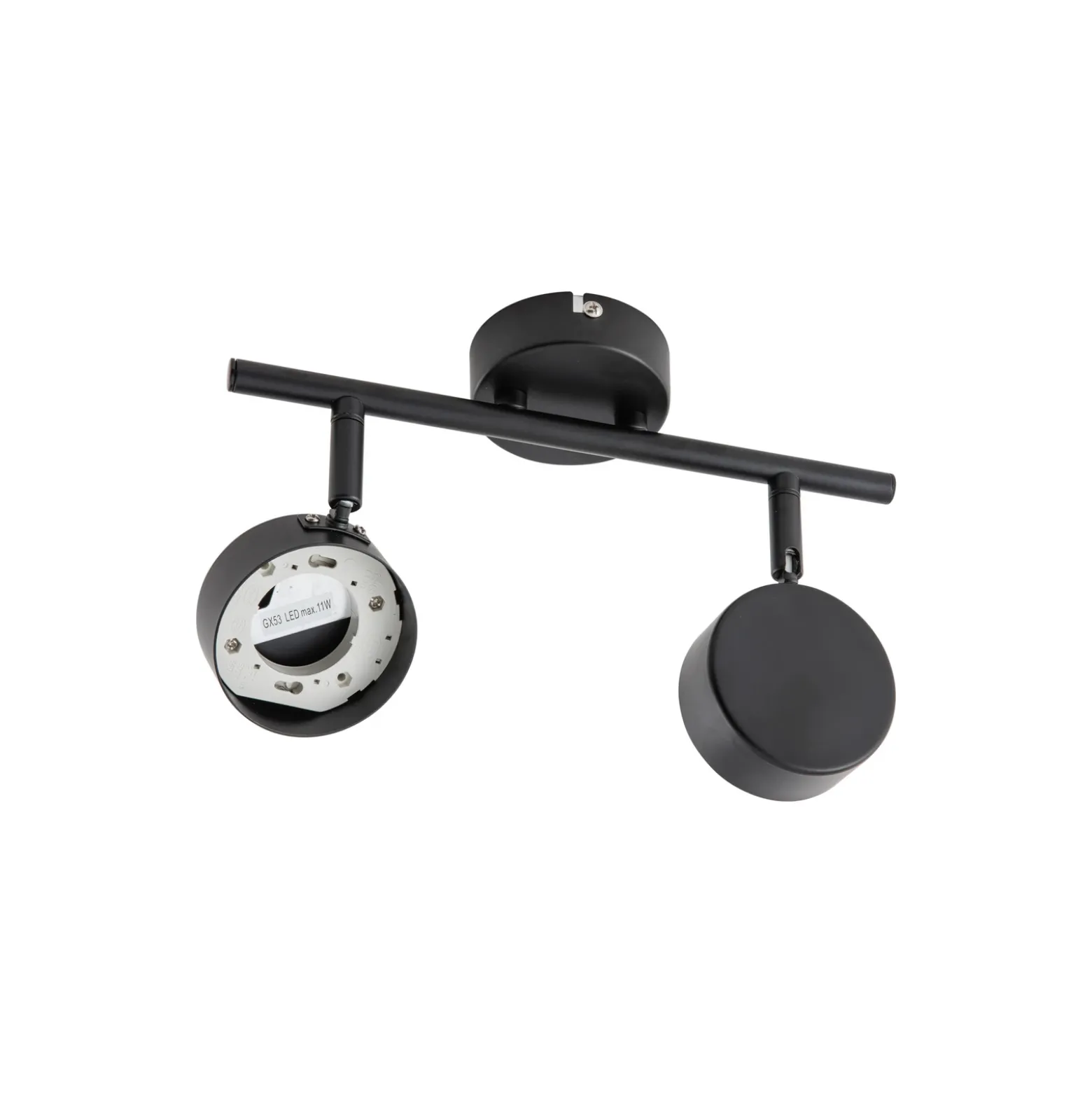Plafón Lindby Jyla, 2 luces, negro mate