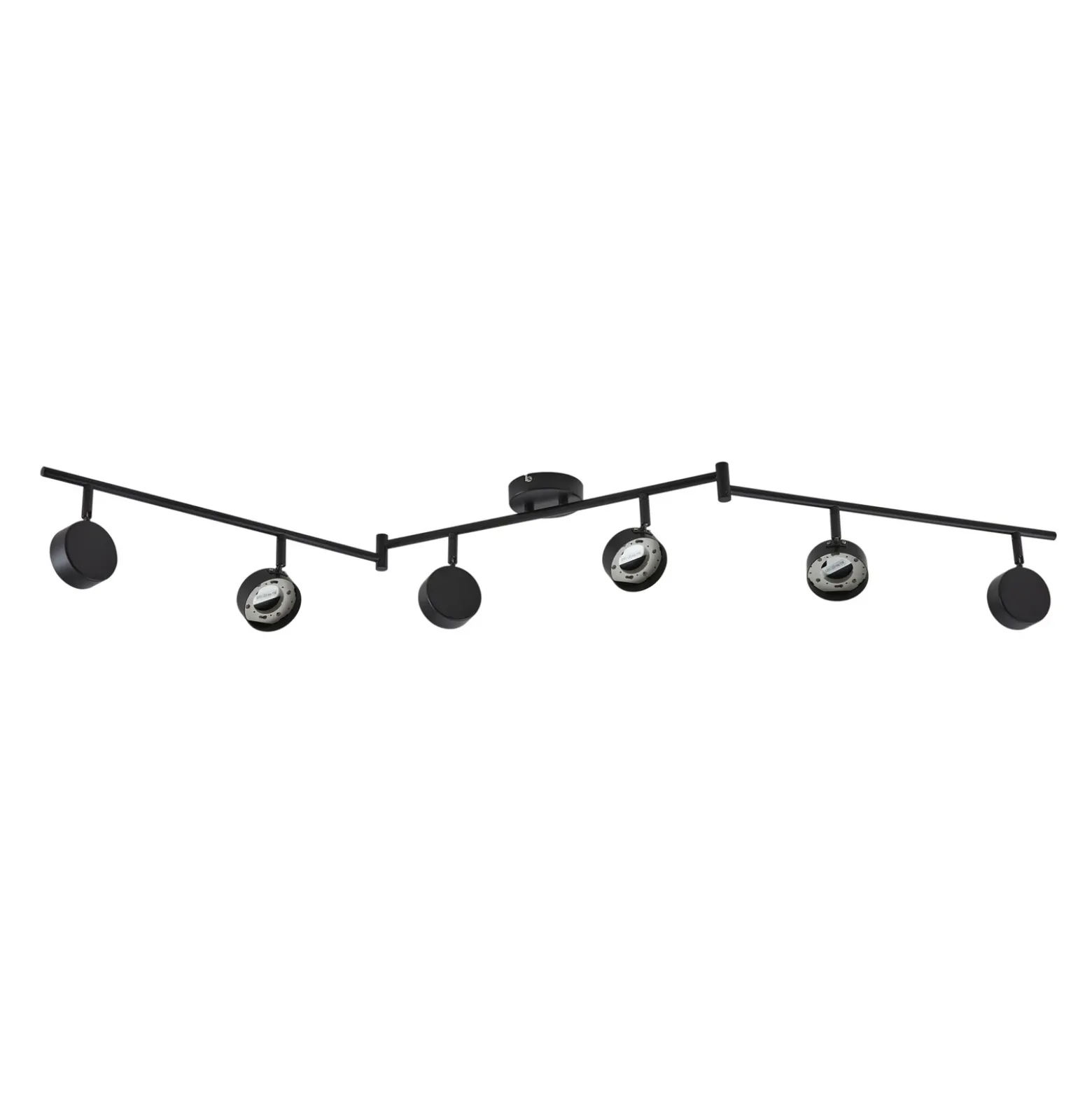 Plafón Lindby Jyla, 6 luces, negro mate