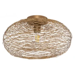 Plafón Lindby Kaviya, dorado, Ø 40 cm, hierro, E27