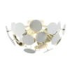 Plafón Lindby Kinan, Ø 54 cm, blanco, metal, E14