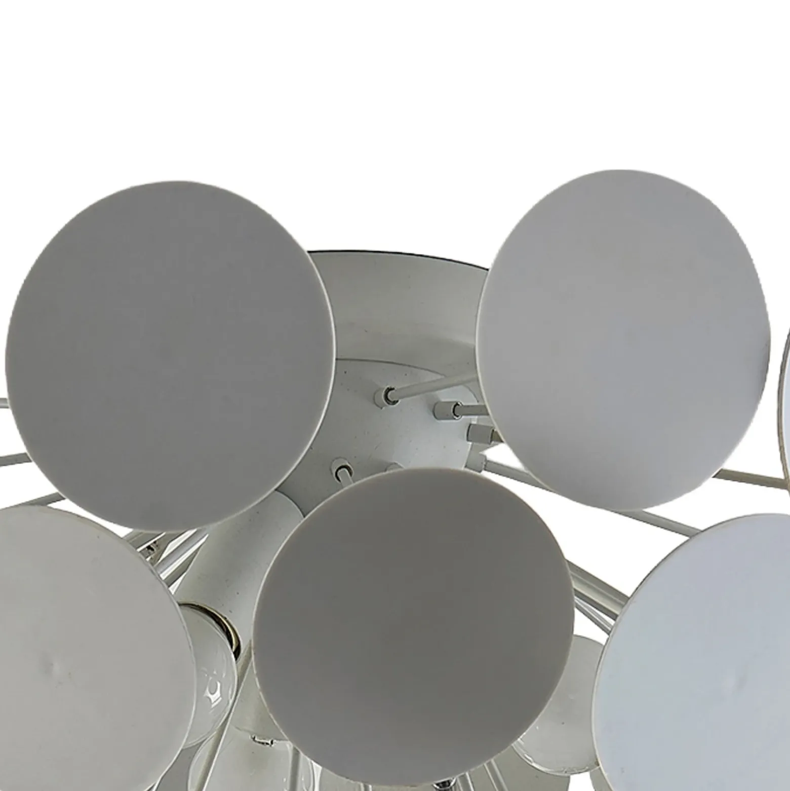 Plafón Lindby Kinan, Ø 54 cm, blanco, metal, E14