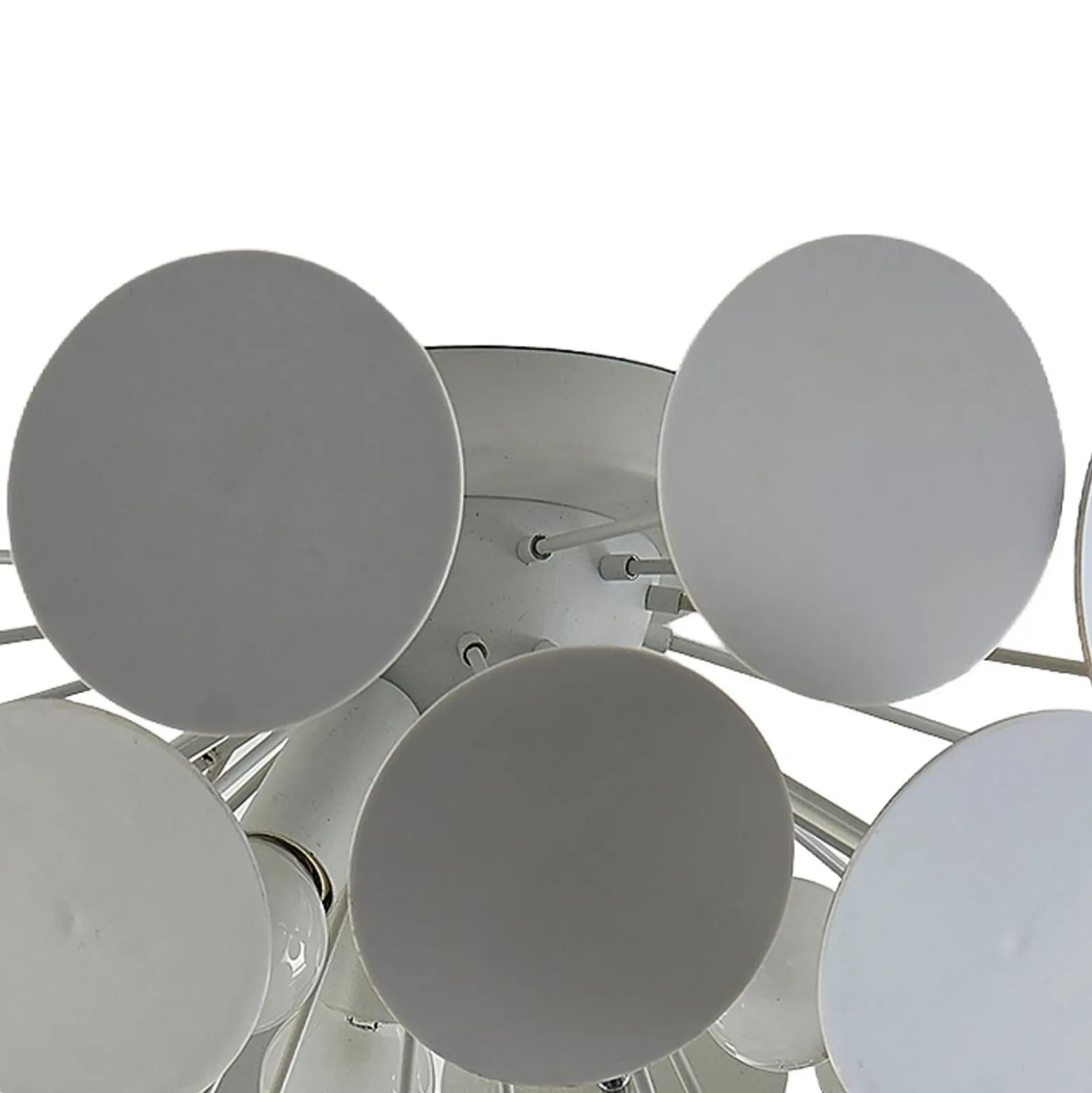 Plafón Lindby Kinan, Ø 54 cm, blanco, metal, E14