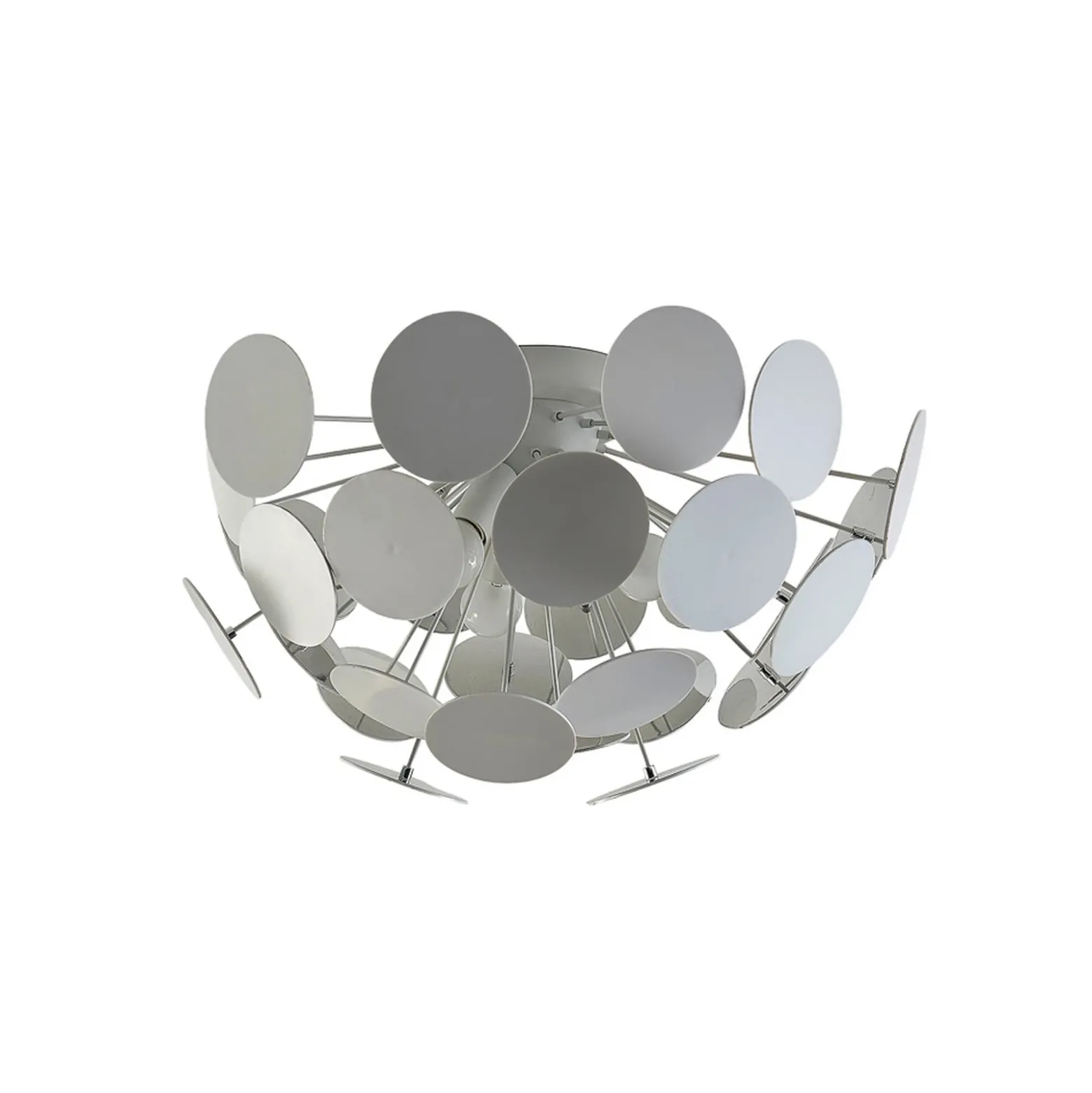 Plafón Lindby Kinan, Ø 54 cm, blanco, metal, E14