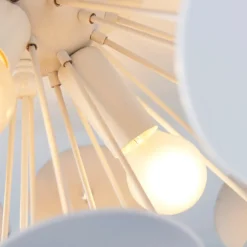 Plafón Lindby Kinan, Ø 54 cm, blanco, metal, E14
