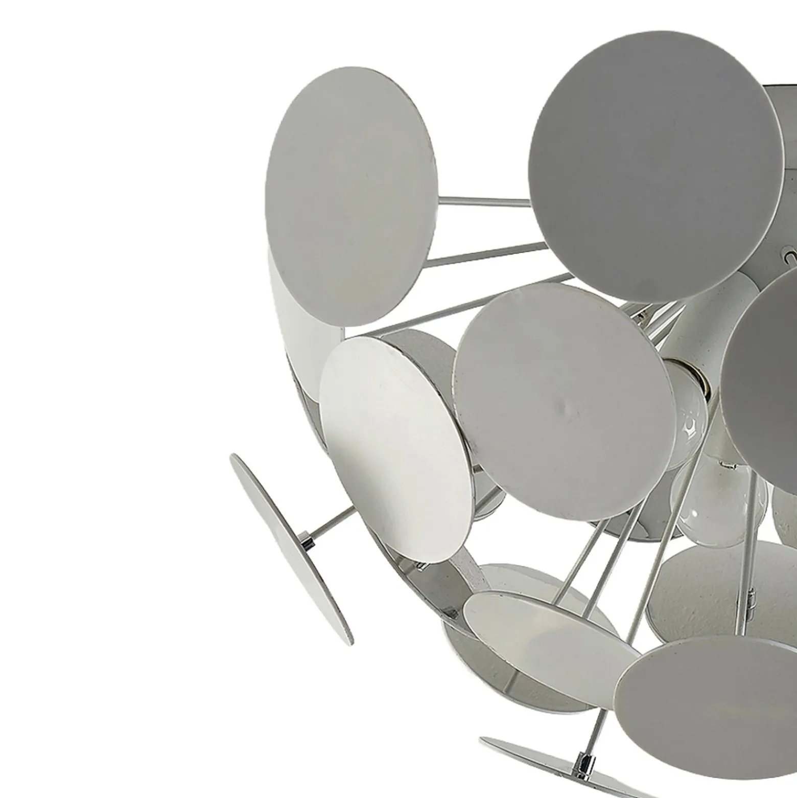 Plafón Lindby Kinan, Ø 54 cm, blanco, metal, E14