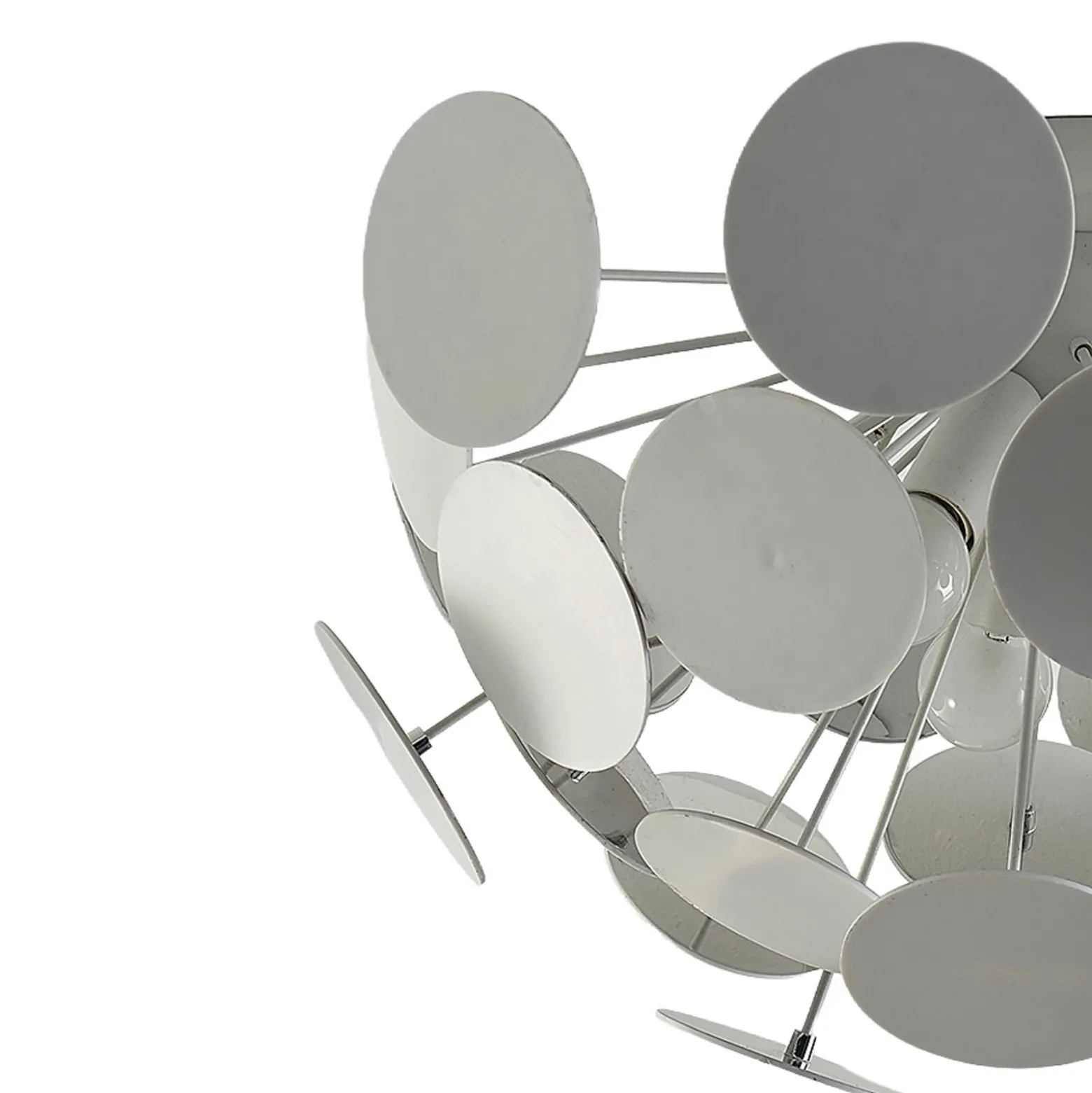 Plafón Lindby Kinan, Ø 54 cm, blanco, metal, E14