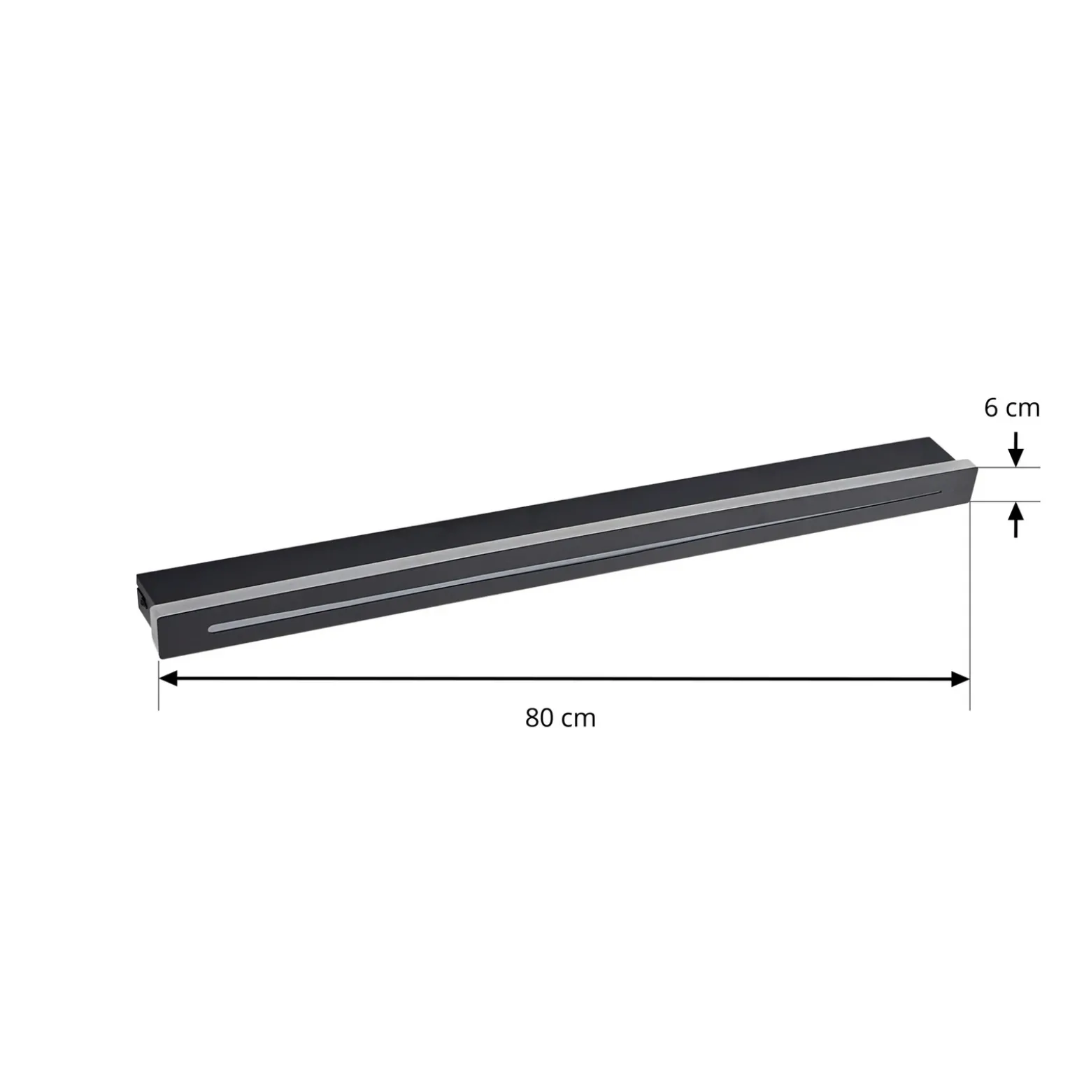 Plafón Lindby LED Benario, negro, aluminio, 80 cm