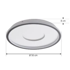 Plafón Lindby LED Edenia, blanco/negro, CCT, Ø 51 cm