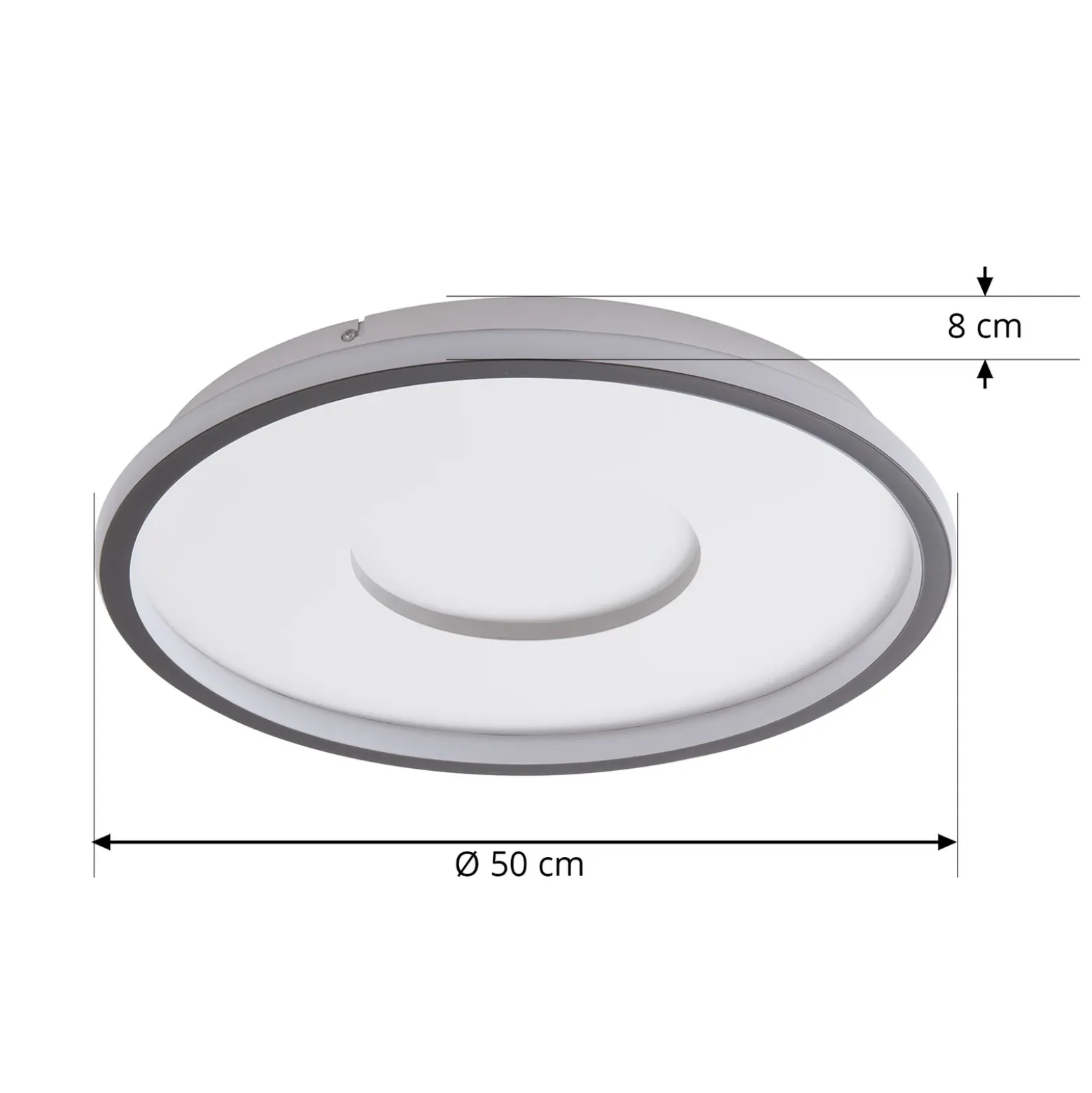 Plafón Lindby LED Edenia, blanco/negro, CCT, Ø 51 cm