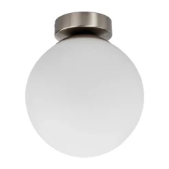 Plafón Lindby Lennie, blanco, cristal, Ø 20 cm, IP44, E27