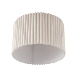 Plafón Lindby Libbie, Ø 45 cm, lino, color crema