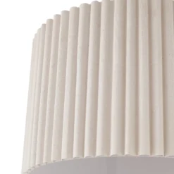 Plafón Lindby Libbie, Ø 45 cm, lino, color crema