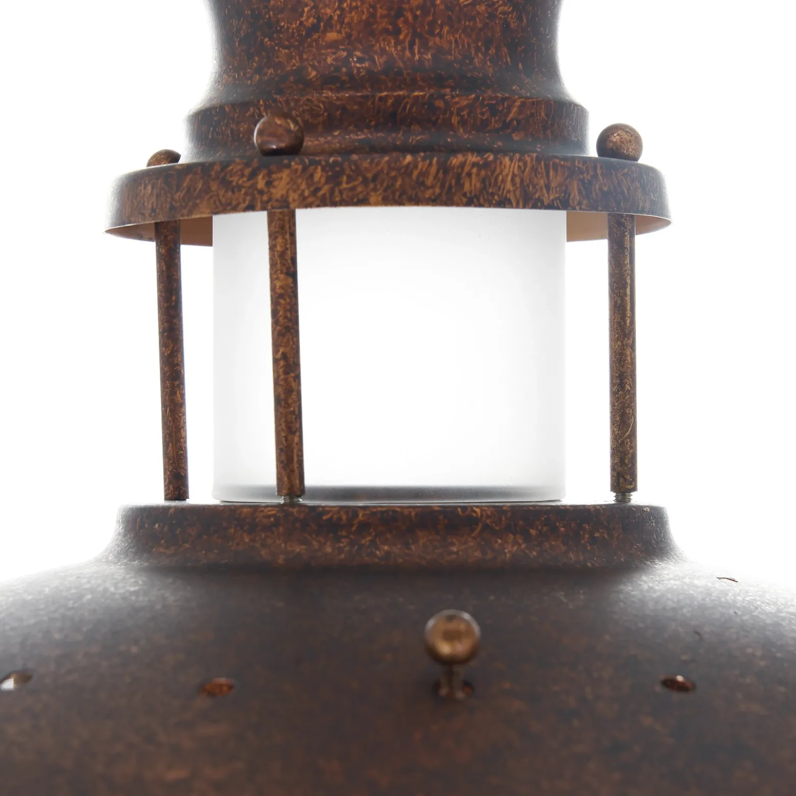 Plafón Lindby Louisanne, marrón, metal, Ø 35cm