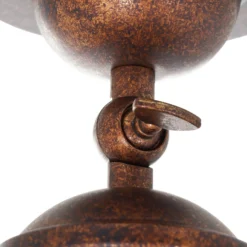 Plafón Lindby Louisanne, marrón, metal, Ø 35cm