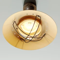 Plafón Lindby Louisanne, marrón, metal, Ø 35cm