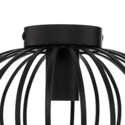 Plafón Lindby Maivi, negro, 30 cm, hierro, jaula