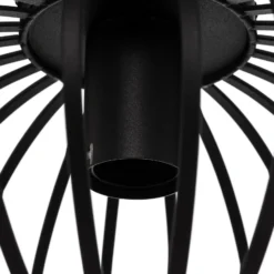 Plafón Lindby Maivi, negro, 30 cm, hierro, jaula