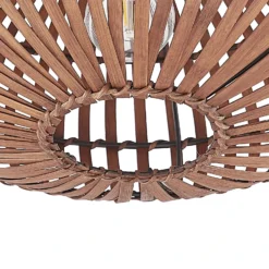 Plafón Lindby Majeora, Ø 40 cm, marrón, bambú