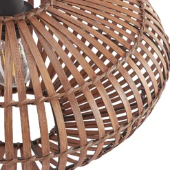 Plafón Lindby Majeora, Ø 40 cm, marrón, bambú