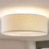 Plafón Lindby Mariat, blanco, lino, Ø 45 cm, E27