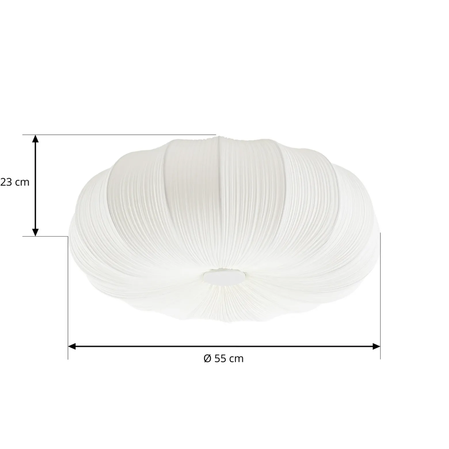 Plafón Lindby Marielle, Ø 55 cm, blanca, de tela, 3x E27
