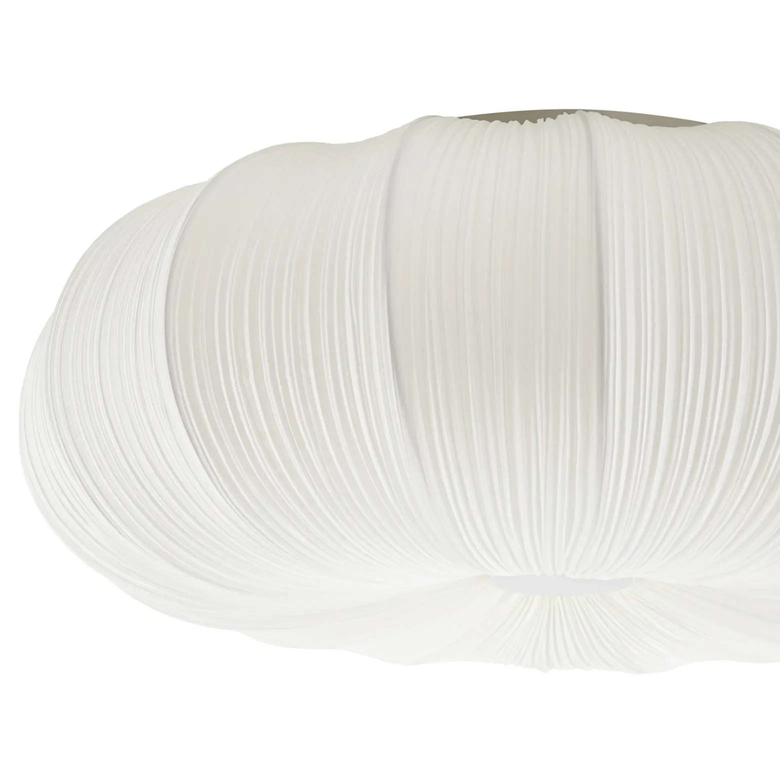 Plafón Lindby Marielle, Ø 55 cm, blanca, de tela, 3x E27
