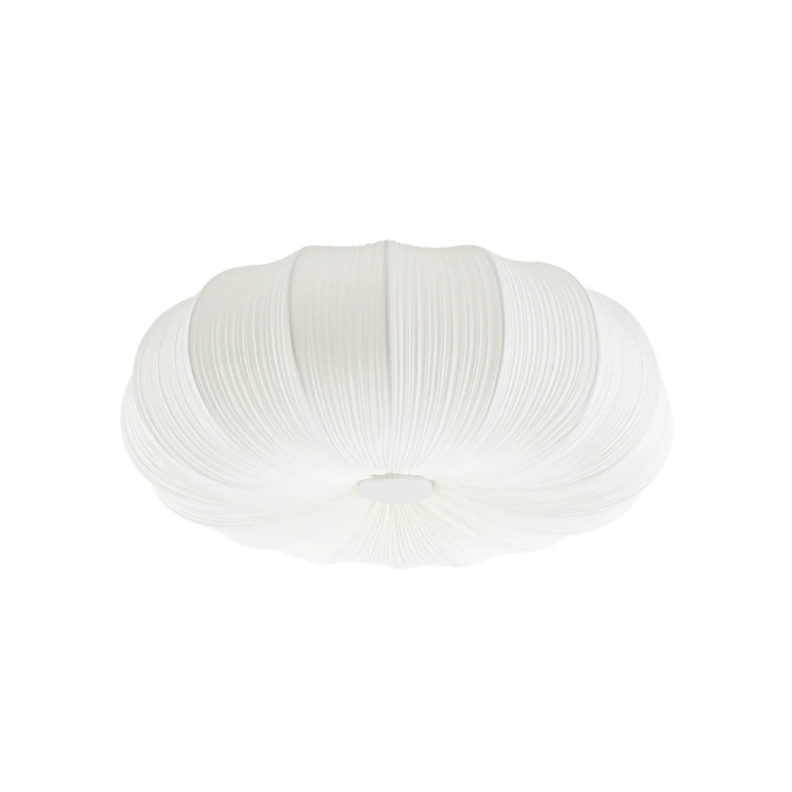 Plafón Lindby Marielle, Ø 55 cm, blanca, de tela, 3x E27