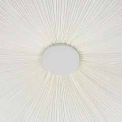 Plafón Lindby Marielle, Ø 55 cm, blanca, de tela, 3x E27