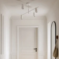 Plafón Lindby Marilou, blanco, de 4 luces, Ø 70 cm