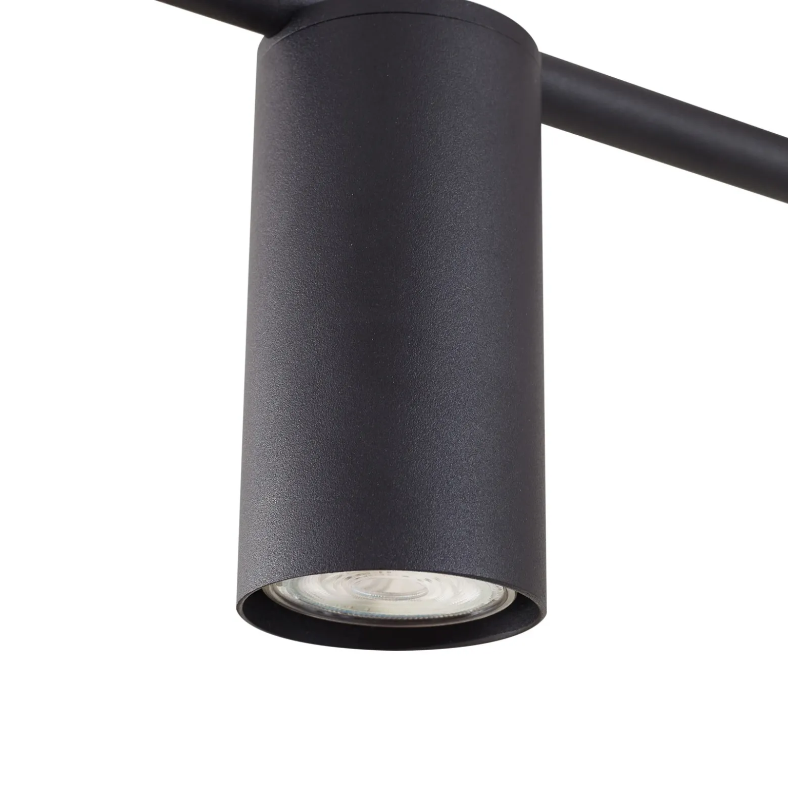 Plafón Lindby Marilou, negro arena, 4 luces, Ø 70cm