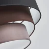 Plafón Lindby Melia, negro/marrón, tejido, Ø 56 cm