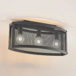 Plafón Lindby Mizgin con rejilla de 3 luces